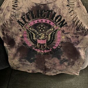 Affliction Purple and Black Graphic tank
